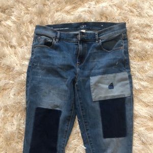 The LOFT patched skinny jeans